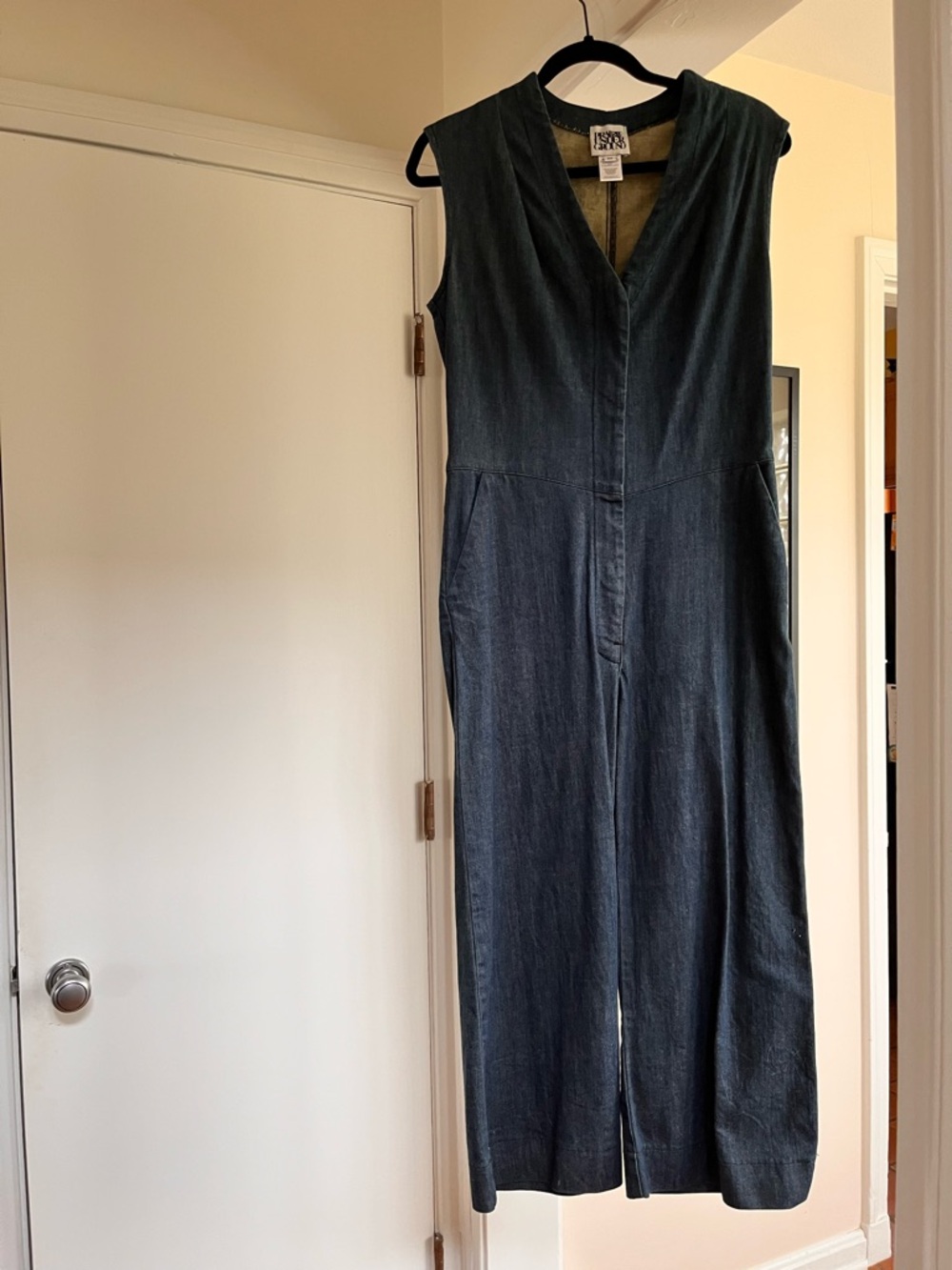 Prairie Underground vest top denim jumpsuit zip stretch M cropped VGUC!